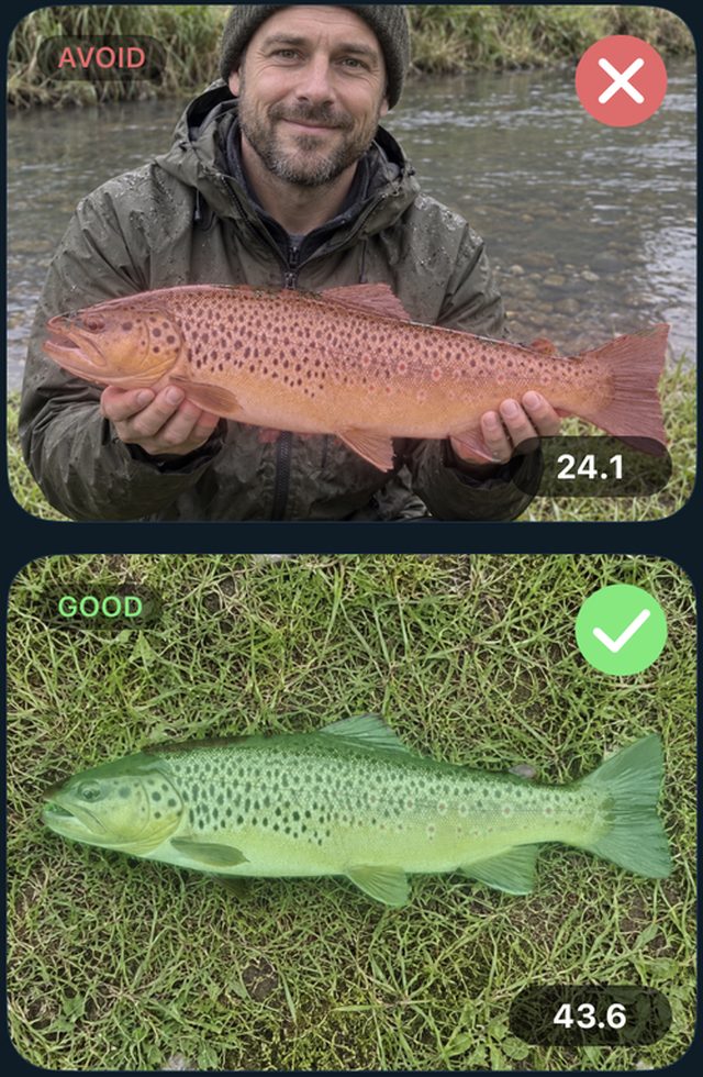 Avoid measuring a fish held in your hands; lay it flat on the ground instead